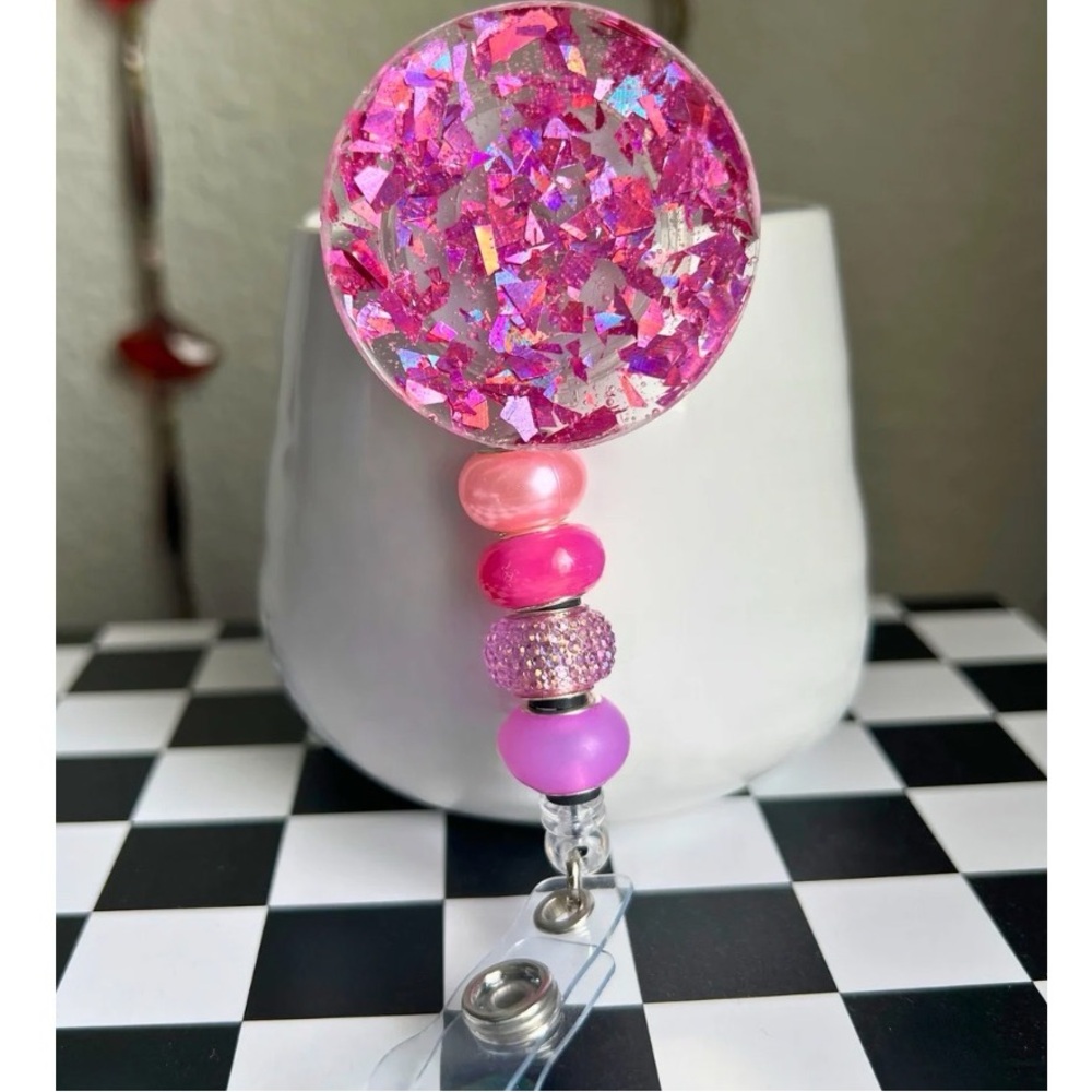 Personalized Badge Reel - Alligator Pinch Clip on Back - Picture 3 of 7